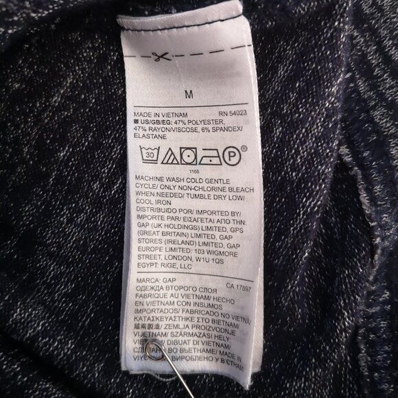 Gap Ladies Size Medium Long Sleeve Lightweight Navy & Grey Tweed Dress - Picture 4 of 7